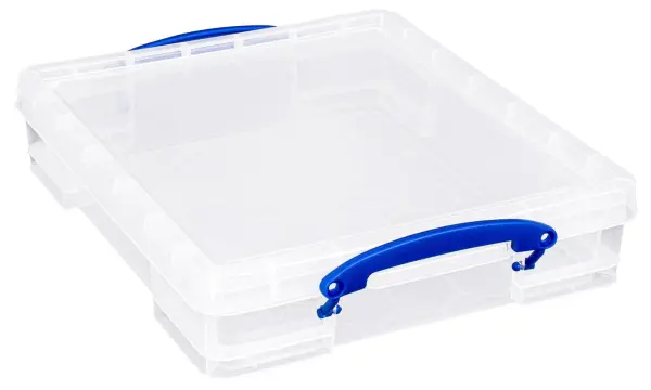 Really Useful Products 6.4L Clear Storage Box with Lid 85x335x395mm