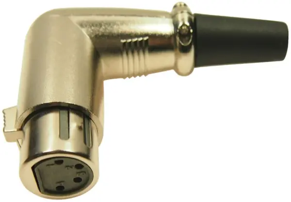 CLIFF Connettore XLR 4 Pin ad Angolo Retto con Protezione PVC per Cavo