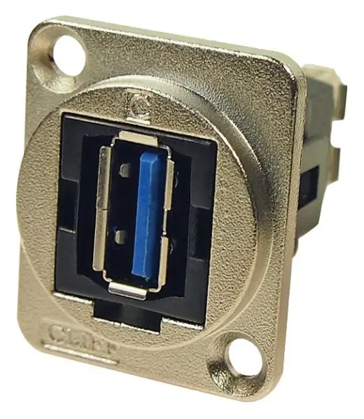 CLIFF מחבר USB 3.0 A ל-A להעברה דרך הפאנל, כסף