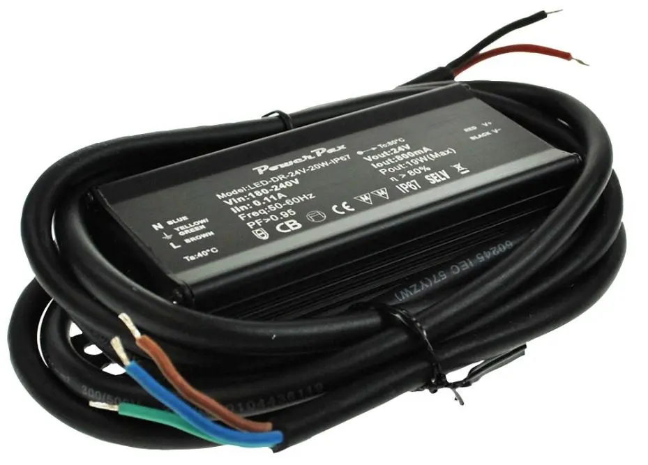 Alimentation LED étanche POWERPAX 19,2W 24V, tension constante