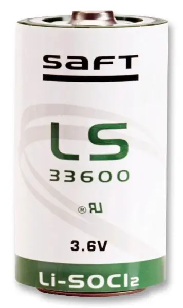 SAFT בטריות D-Cell ליתיום תיוניל כלוריד, 3.6V, 17Ah