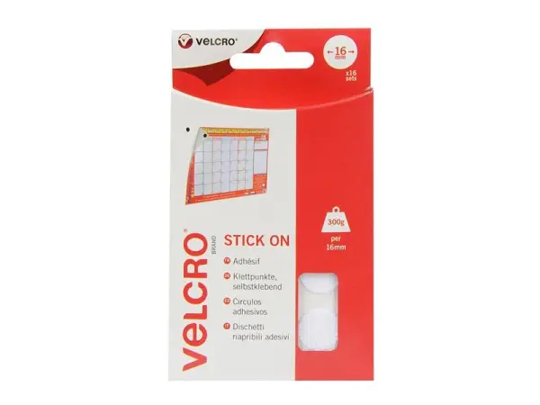 VELCRO® 品牌 背胶魔术贴圆片 16毫米 16对装