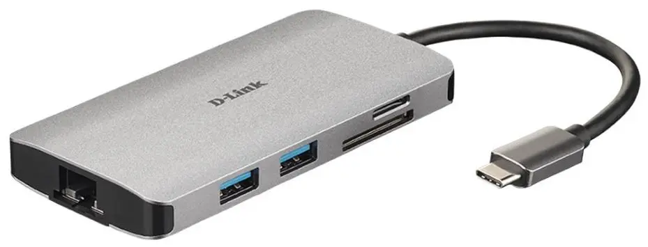 D-Link Hub Multiport USB-C com LAN, Leitor SD e 3x USB-A