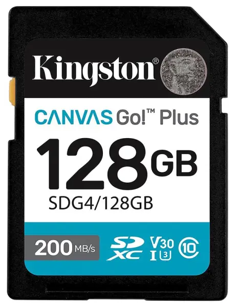 KINGSTON Canvas Go! Plus 128GB SDXC Memory Card, UHS-I U3 V30, 200MB/s Read