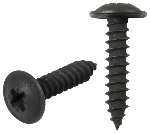 DURATOOL Pozidriv Flange Head Black Zinc Plated Self Tapping Screws - 3.5mm x 19mm