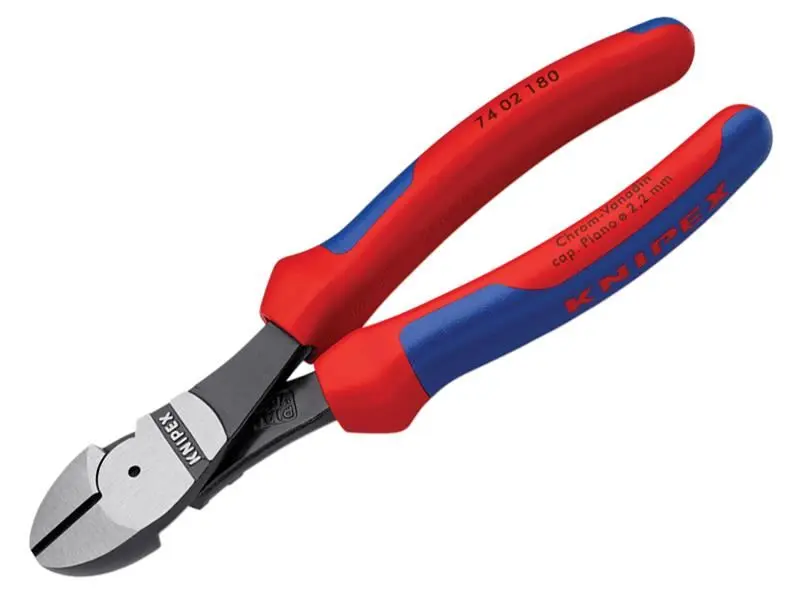 Knipex High Leverage Diagonal Cutters with Multi-Component Grip, 180mm