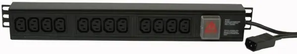 POWERDATA TECHNOLOGIES 12-Way IEC C13 PDU, C14 Plug, 3m Power Cord
