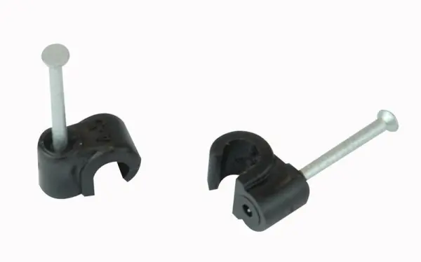 UNIFIX Round Cable Clips 4.5mm, Black, 100 Pack