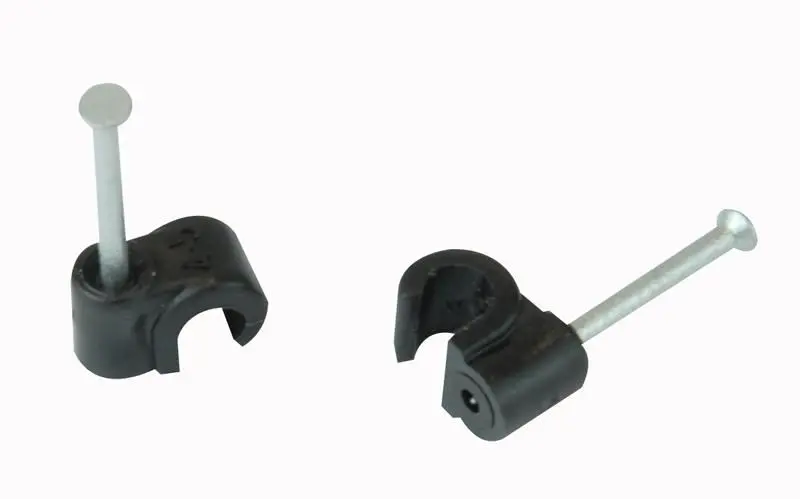 UNIFIX Clip per Cavi Tondi 4.5mm, Nero, Confezione da 100