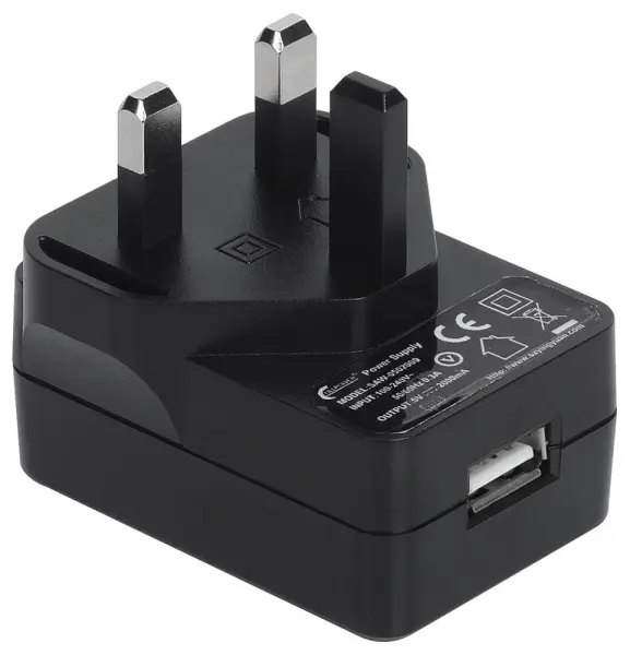 ECOPAC POWER UK USB Mains Charger, 1 Port, 1x USB A - 10W