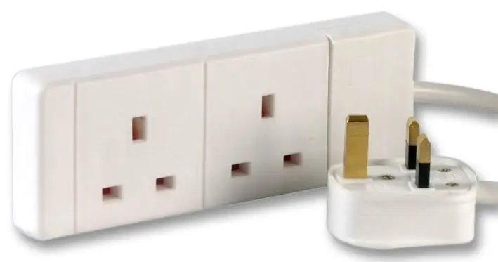 PRO ELEC Extensão Elétrica 2 Tomadas, 15m, 13A, Tomada UK