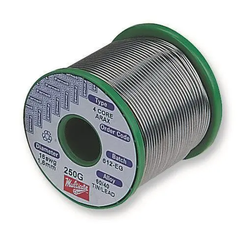 LOCTITE Arax Hilo de Soldadura con Núcleo Ácido, 1.63mm, Sin Plomo, 500g