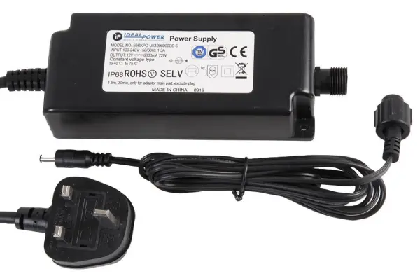 IDEAL POWER In Line Lugged Power Supply (Level VI), IP68, 2.1mm Plug - 5V 6A 30W