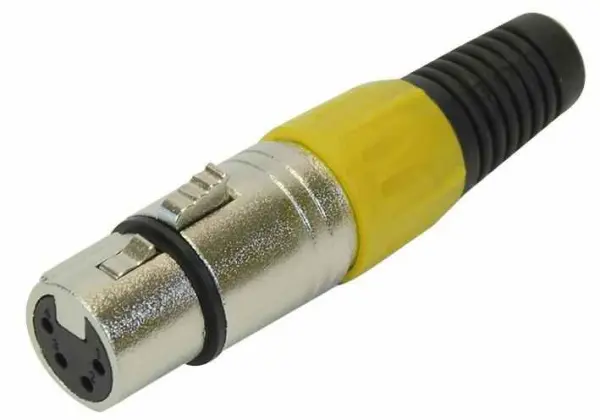 Pro Signal - Prise XLR 4 pôles avec relief de traction jaune