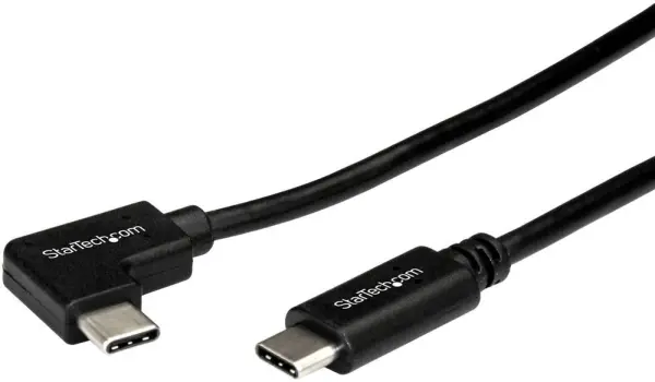 STARTECH Cable USB-C Macho a Macho Angulado USB 2.0, 1m, Negro