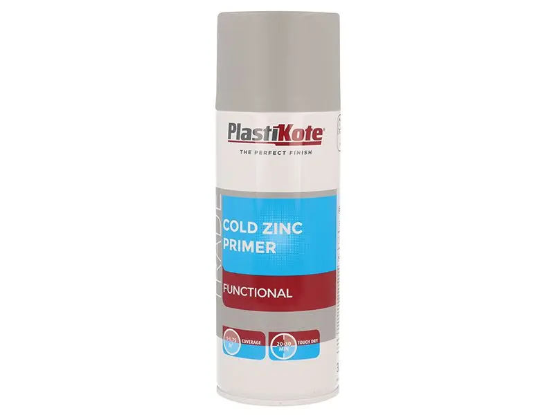 PlastiKote Cold Zinc Spray Primer, 400ml, for Galvanised Steel