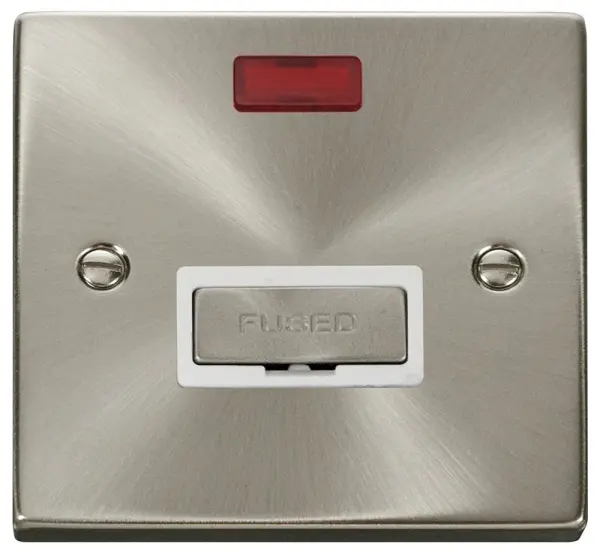 DECO Fused Connection Unit with Neon 1 Gang 13A Satin Chrome
