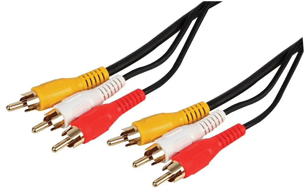 PRO SIGNAL - Kabel Phono (RCA) Lelaki 3x ke 3x Lelaki, 2m Hitam