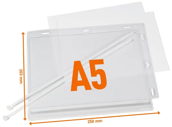 Durable A5 Transparent Water Resistant Display Pockets, Pack of 5