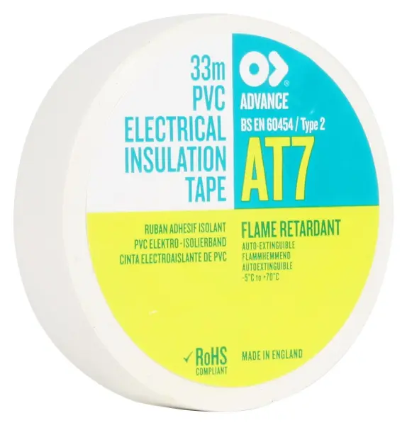 ADVANCE TAPES AT7 PVC Electrical Insulation Tape - Green White 19mm x 33m