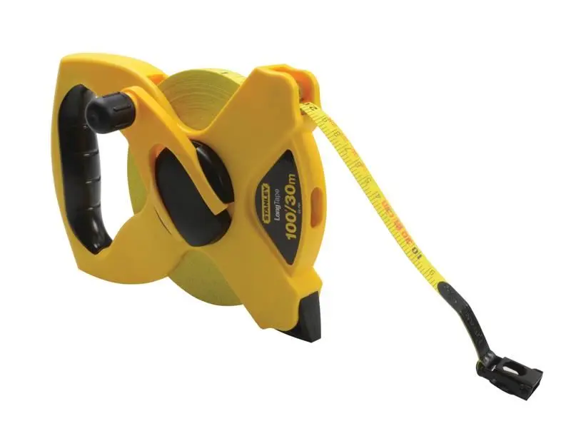 STANLEY Open Reel Fibreglass Tape Measure 30m/100ft, 13mm Wide