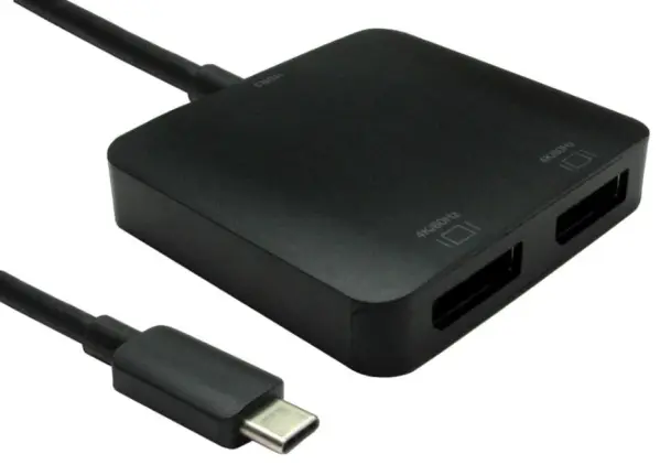 NEWLINK USB-C to Dual DisplayPort Adaptor, 4K UHD at 60Hz