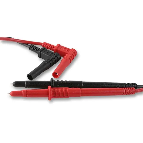 SilverTronic 4mm Right Angle Banana Plug to Probe Test Leads, 1m, Pack of 2