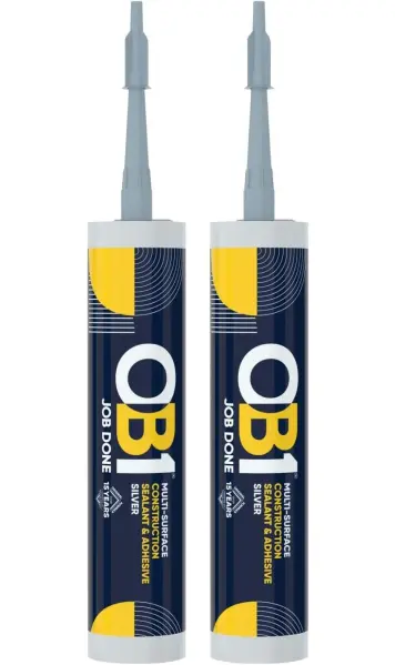 OB1 Silver Multi-Surface Construction Sealant & Adhesive (Pack of 2)