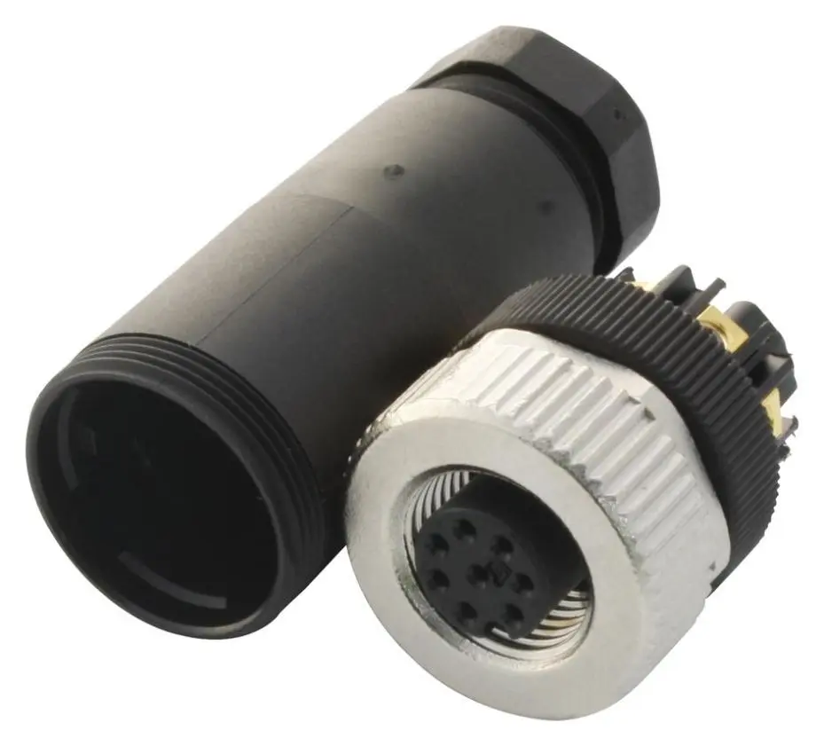 BINDER M12 8-Way Female Socket Connector with Locking Ring