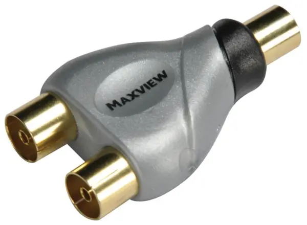 MAXVIEW Séparateur Coaxial Y 2 Voies avec Connecteurs Dorés