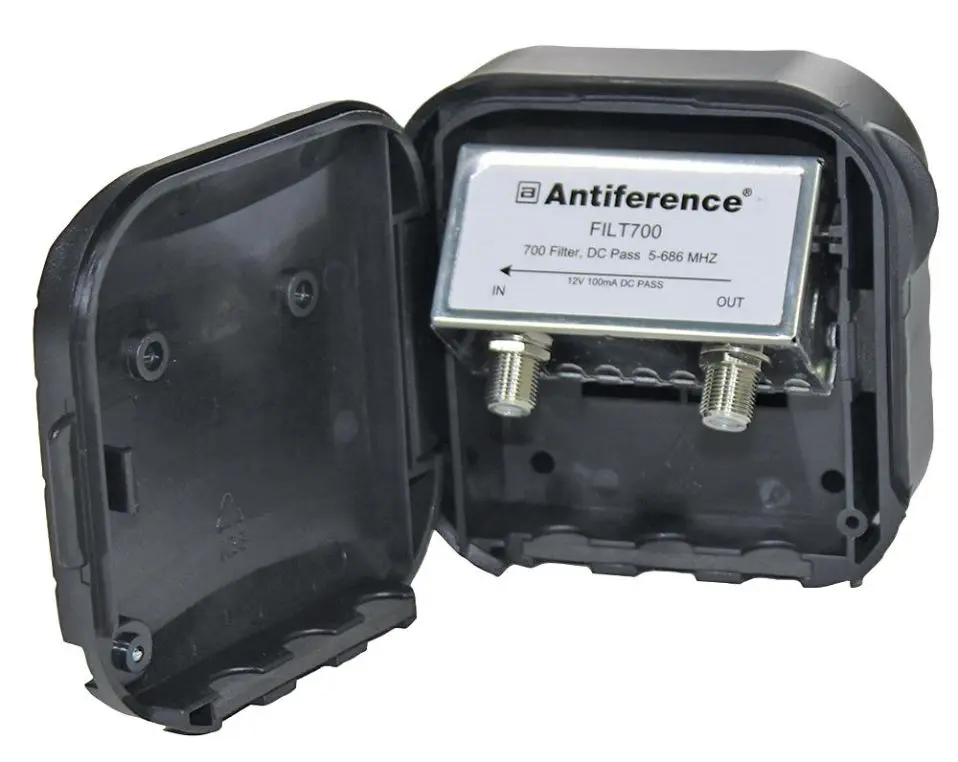 ANTIFERENCE Masthead Filter, 5-686MHz, F-Type Connectors