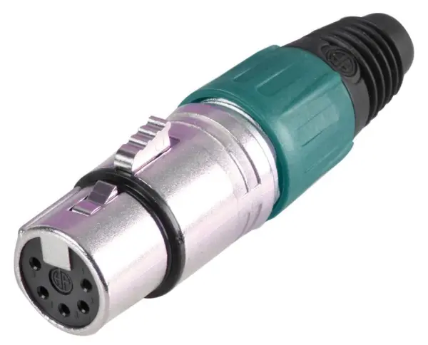 PRO SIGNAL Soquete XLR 5 Polos, Verde, Montagem em Cabo