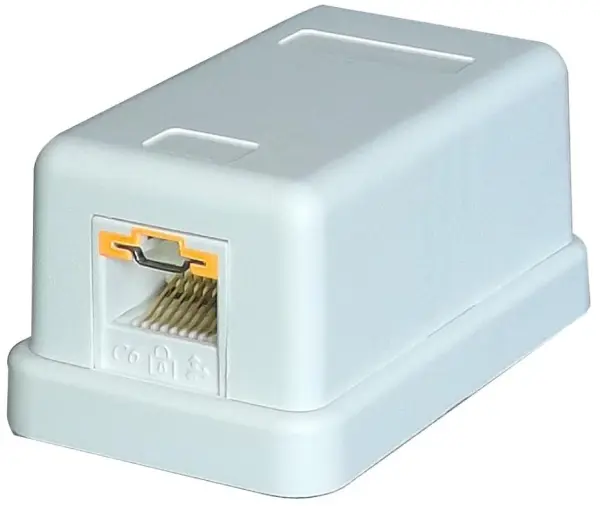 TUK LOKJAC Cat6 Sócán Dromchla Glasáilte, 1-Calafort, RJ45