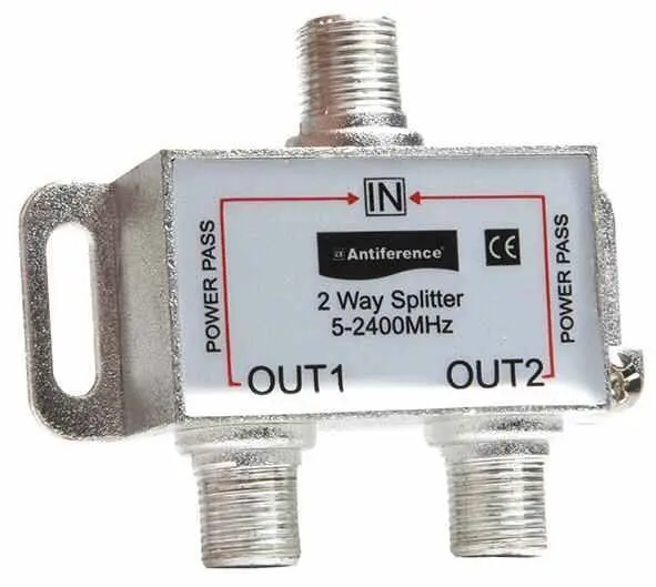 ANTIFERENCE 75 Series 2-Way F-Type Splitter, Indoor