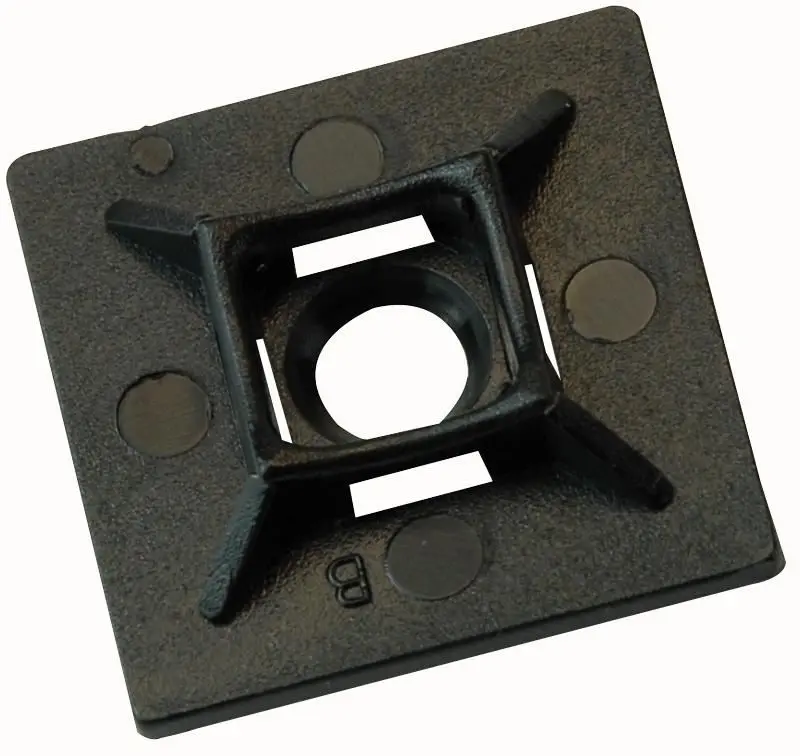 PARTEX Supporti Autoadesivi per Fascette, 28mm x 28mm, Nero, Confezione da 100