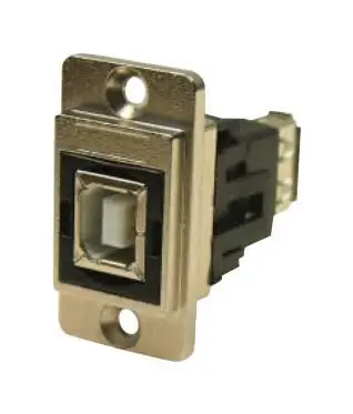 CLIFF CP30707NM Dual USB 2.0 Type B naar A Doorvoerconnector, Nikkelen Frame