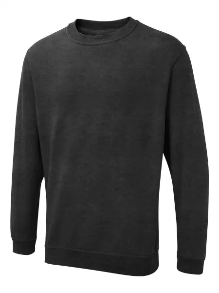 Uneek UX Sweatshirt Aon-ghnéitheach - Gual, Mhéid XL - 50% Polaistéir 50% Cadás