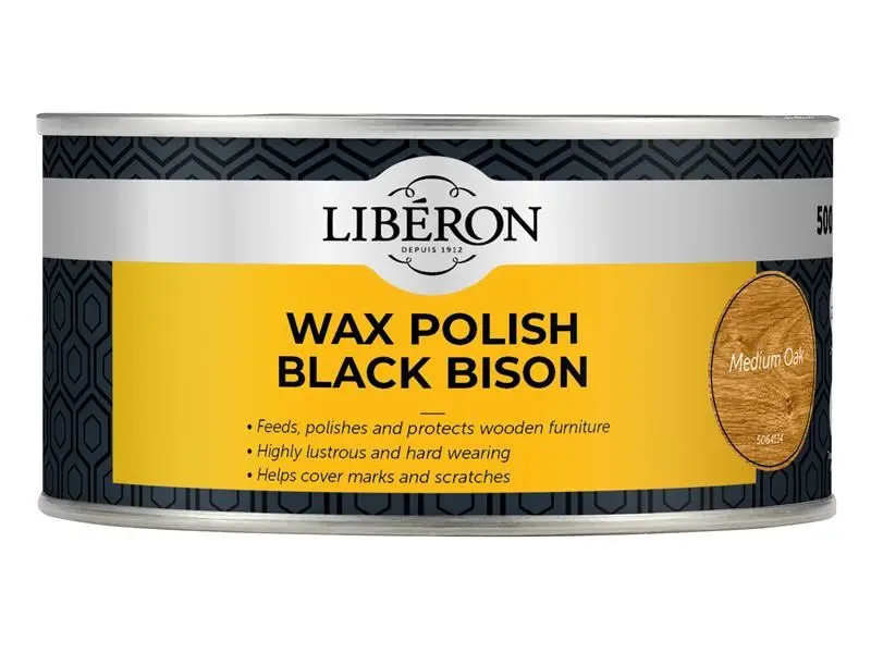 Liberon Black Bison Wax Paste, Medium Oak, 500ml