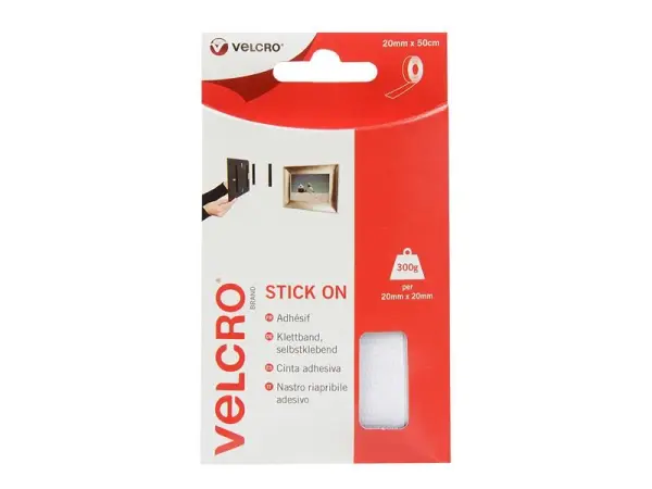 VELCRO® Brand Stick N Stick Tape - White 50cm