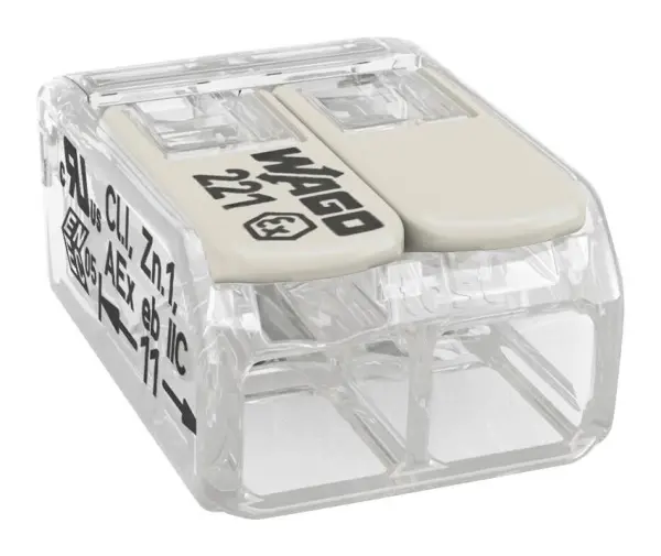 WAGO 2-Pole Terminal Block & Splicing Connector with Grey Lever Lock, 440V - 4mm 20A