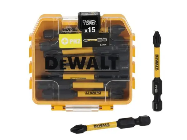 DEWALT EXTREME FlexTORQ Phillips Bits - PH2 x 57mm (Tic Tac of 15)