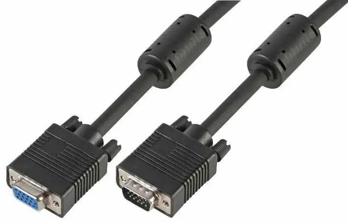 PRO SIGNAL SVGA HD15 Male to Female Monitor Cable, 5m, Black