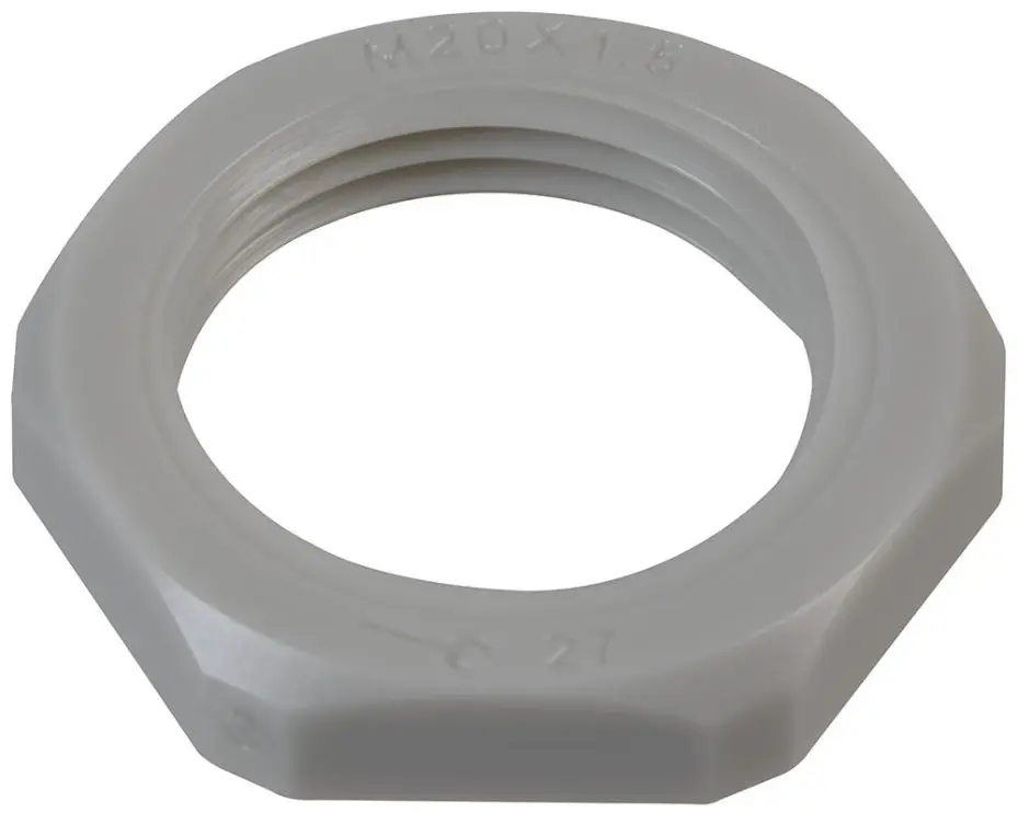 PRO POWER Nylon Lock Nut, M20, Grey, Pack of 10