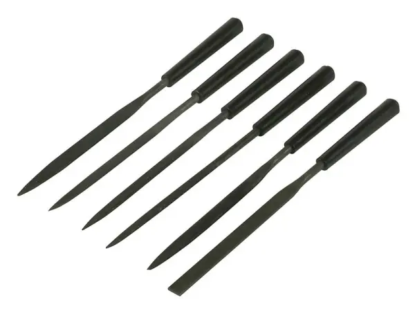 STANLEY Needle File Set, 6-Piece, 150mm, High Carbon Steel