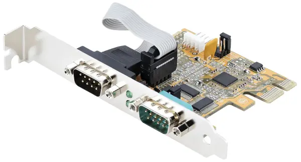 2 Port RS232/RS422/RS485 DB9 Serial PCIe Card