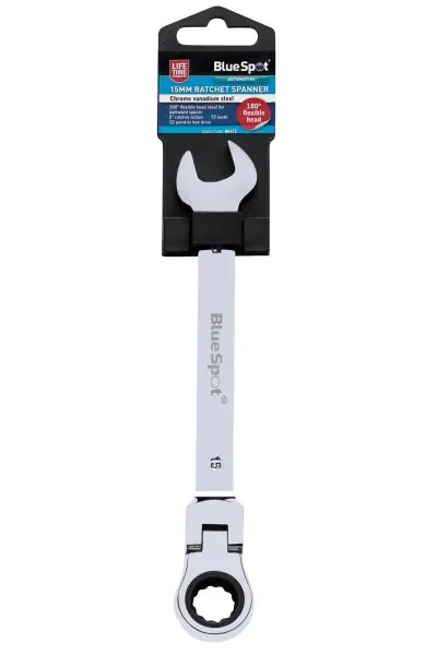 Blue Spot Tools 15mm 可動式ラチェットレンチ 180度可動