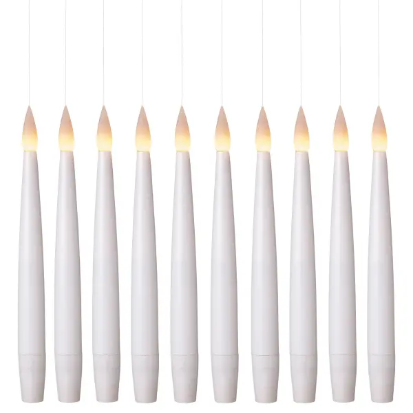 Premier Decorations פמוט לד צף לבן 15 ס״מ עם שלט רחוק, חבילה של 10