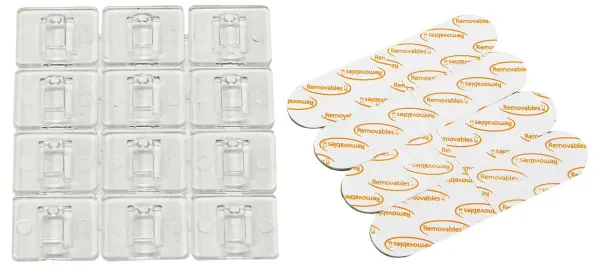 Rolson Clear Self Adhesive Wire Clips, 12 Pack
