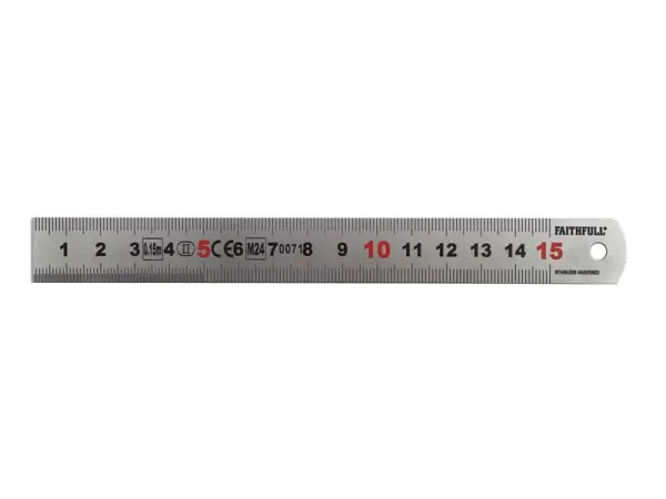 Faithfull Matt Silver Measuring Rule 150mm, Stainless Steel