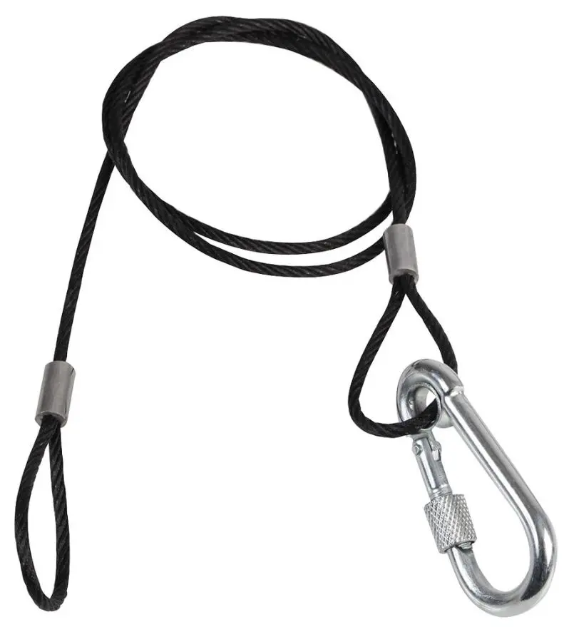 PULSE כבל ביטחון שחור, 3 מ״מ x 750 מ״מ, עומס עבודה מרבי 25 ק״ג